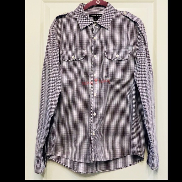 Michael Kors Tailored Fit Roll Tab Button Up Shirt - Picture 2 of 7